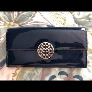 Blue patent leather Coach wallet - EUC!